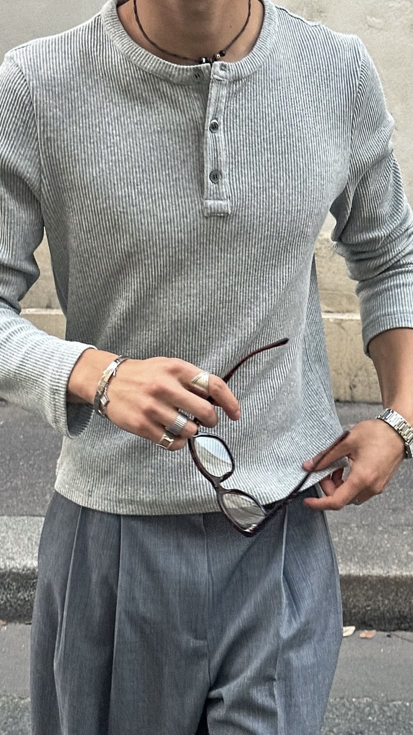 HENLEY SHIRT GREY