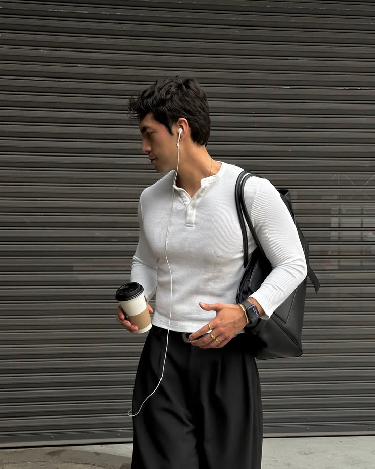 HENLEY SHIRT BLANC