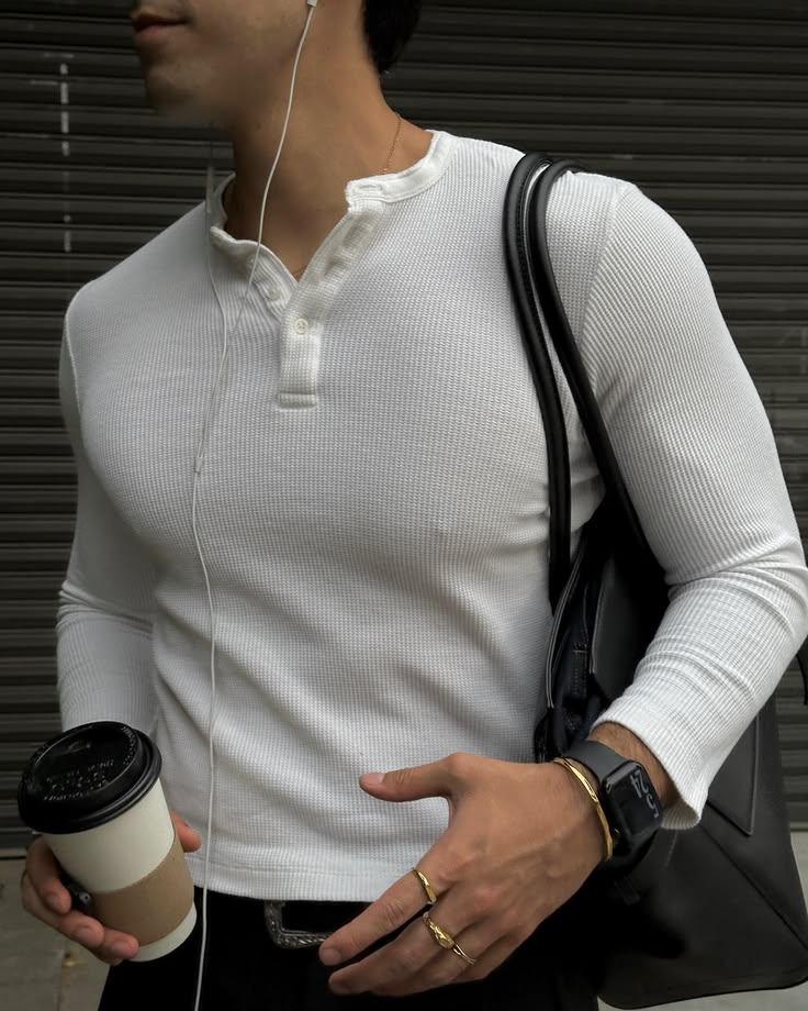HENLEY SHIRT BLANC